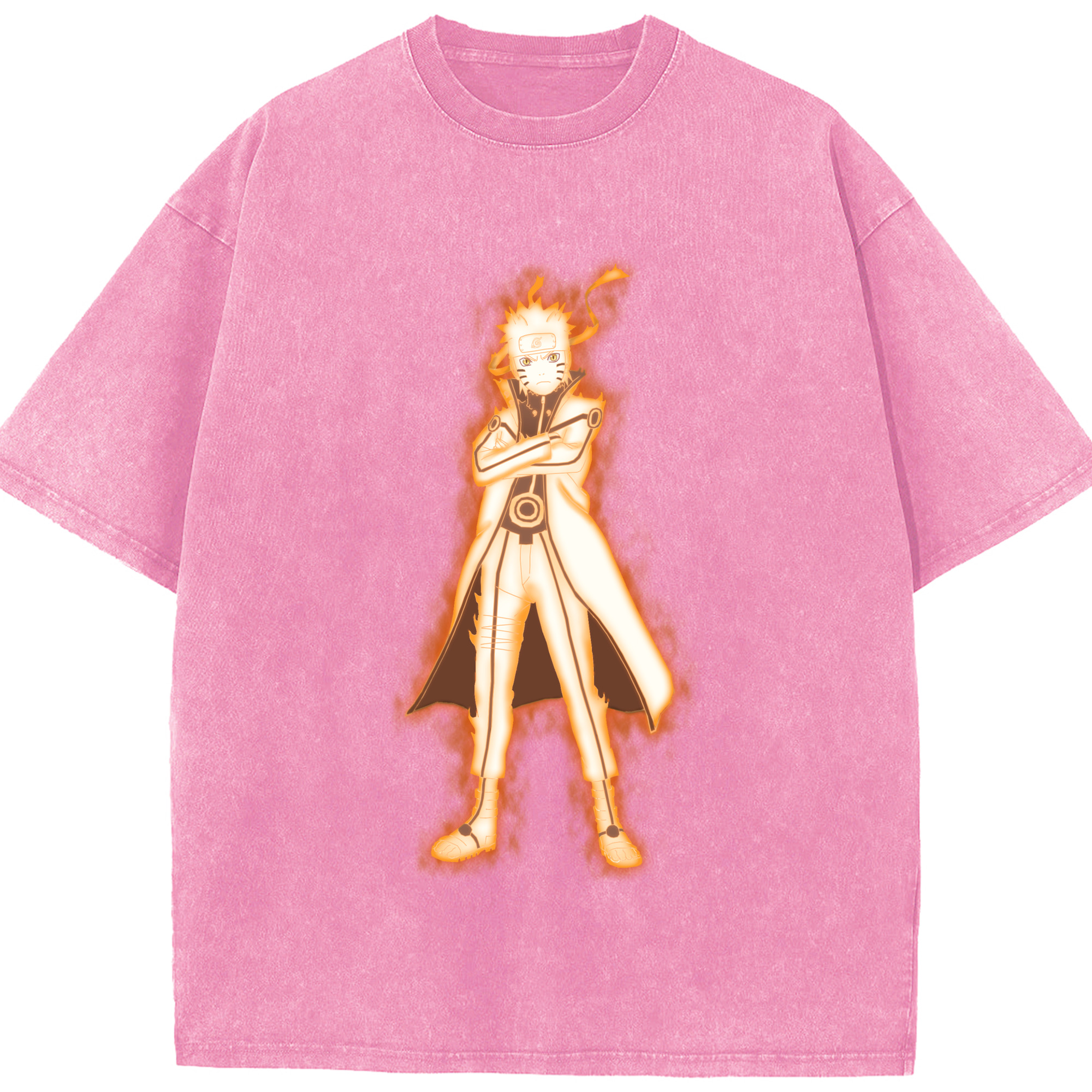 （画像用） NARUTO -ナルト- うずまき ナルト Uzumaki Naruto 綿100% ヴィンテージ風 半袖Tシャツ（フロントプリント）